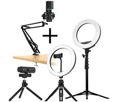 Streamplify Streaming Pro Bundle / Streamovacia sada / 2x LED svetlo / mikrofón / kamera 