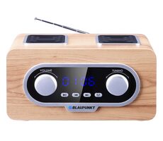 Blaupunkt PP 5.2CR drevo / Prenosné rádio / FM / AUX / hodiny / diaľkový ovládač / 3-4 hodiny prevádzky