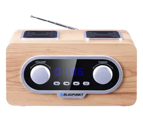 Blaupunkt PP 5.2CR drevo / Prenosné rádio / FM / AUX / hodiny / diaľkový ovládač / 3-4 hodiny prevádzky