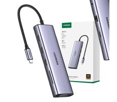 Ugreen 15601 USB-C Multifunkčný adaptér / 3x USB-A / 1x USB-C / 1x HDMI / 1x VGA / 1x Ethernet / 1x 3.5mm jack / 1x SD s