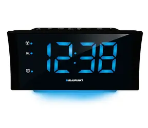 Blaupunkt CR80USB čierna / rádio budík / LED displej / USB na nabíjanie / stmievateľný displej / 20 uložených staníc 