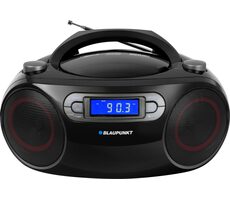 Blaupunkt BB18BK čierna / Rádiomagnetofón / FM/CD/MP3/USB/AUX / budík / 2x 2W RMS