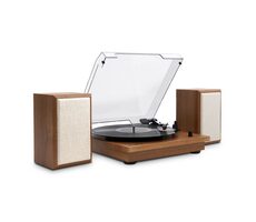 Victrola VM-135-OAK-INT hnedá / gramofón s reproduktormi / 3 rýchlostné / BT / 3.5mm jack / RCA