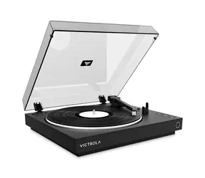 Victrola VPT-800-BLK-INT čierna / Automatický gramofón / 2 rýchlostné / BT / RCA / predzosilňovač