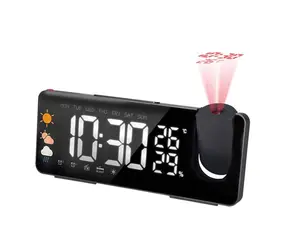 Solight CA05 čierna / Rádiobudík s meteostanicou / FM / projekčná 