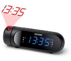 DenverCPR-700 čierna / Rádiobudík s projekciou času / PLL FM / USB nabíjačka