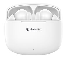 Denver TWE-48 biela / bezdrôtové slúchadlá s mikrofónom / Bluetooth 5.3 / až 6 hodiny / nabíjacie púzdro