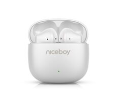 Niceboy Beans 4 POP biela / Bezdrôtové slúchadlá s mikrofónom / Bluetooth 5.4 / IPX4 / nabíjacie púzdro 