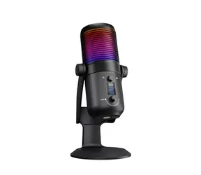 Rampage Diyez čierna / stolný mikrofón / kapacitný / Mini Jack 3.5 mm / USB-C 