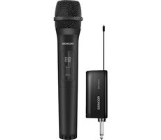 Sencor SSS WM10 Bezdrôtový mikrofón s prijímačom / dosah až 20m / doba prevádzky až 3 hodiny / 2x AA/LR6