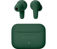 Sencor SEP GRIM zelená / Bezdrôtové slúchadlá / mikrofón / Bluetooth 5.3 / ANC / dobíjacie púzdro