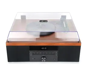 AKAI ATT-14BT hnedá / Gramofón / 33 & 45 & 78 RPM / FM / CD / AUX / Bluetooth 5.0 / repro
