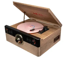 AKAI ATT-300CC hnedá / Gramofón / 45 RPM / FM / RCA / CD / AUX / Bluetooth 