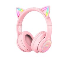 Rozbalené - ONIKUMA B90 ružové / Bezdrôtové slúchadlá / mikrofón / BT 5.0 / 3.5mm jack / RGB / rozbalené