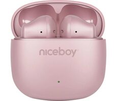Niceboy Beans 4 POP ružová / Bezdrôtové slúchadlá s mikrofónom / Bluetooth 5.4 / IPX4 / nabíjacie púzdro 