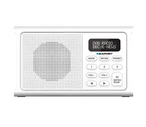 Blaupunkt DR3BWH biela / rádio / DAB+ / FM / RDS / Bluetooth / 1800 mAh