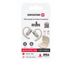 Swissten Run Open Ear béžová / Open-ear bezdrôtové slúchadlá / BT 5.4 / IP54