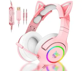 ONIKUMA K9 ružová / Herné slúchadlá / RGB / mikrofón / USB