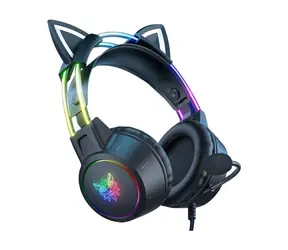 ONIKUMA X15 PRE mačacie uši/čierna / Herné slúchadlá / USB / jack 3.5 mm / kábel 2 m