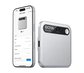Boya Notra strieborná / Zvukový záznamník s AI prekladačom / 64GB / 24h / BT / Wi-Fi / USB-C