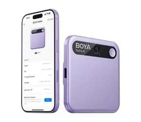 Boya Notra fialová / Zvukový záznamník s AI prekladačom / 64GB / 24h / BT / Wi-Fi / USB-C