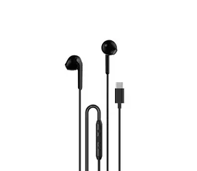 Dudao X3C drôtové slúchadlá do uší čierna / s mikrofónom / USB-C / 1.2 m