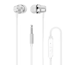 Dudao X10 PRO drôtové slúchadlá do uší biela / s mikrofónom / 3,5 mm mini jack / kábel 1.2 m