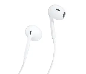 Dudao X14 PRO drôtové slúchadlá do uší biela / s mikrofónom / 3,5 mm mini jack / kábel 1.2 m