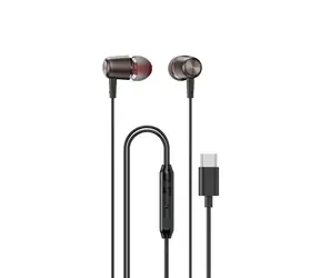 Dudao X1 PROT drôtové slúchadlá do uší čierna / s mikrofónom / USB-C / kábel 1.2 m
