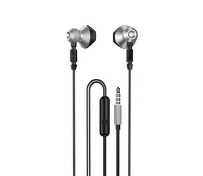 Dudao X2C Metal drôtové slúchadlá do uší šedá / s mikrofónom / 3.5 mm jack 