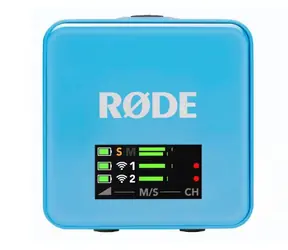 Rode Wireless GO Gen 3 modrá / bezdrôtový mikrofónny systém / 2x vysielač a 1x prijímač / 3.5mm jack / USB-C