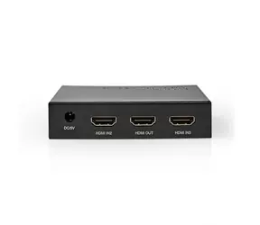 Nedis VSWI34721AT HDMI prepínač 3 vstupy - 2 HDMI + 1 USB-C na 1 výstup / 4K @ 60Hz / 18 Gbps / HDCP 2.2 / hliník