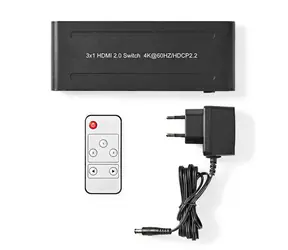 Nedis VSWI3475AT HDMI prepínač 5 vstupov na 1 výstup / 4K2K@60Hz / HDCP 2.2 diaľkový ovládač