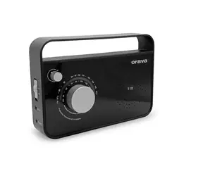 Orava T-112 B čierna / Prenosné rádio FM & AM / USB-C / AUX / 3.5mm 