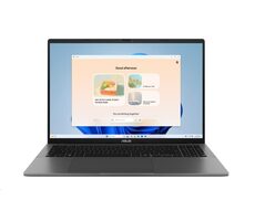 Asus Vivobook S16 sivá / 16" WUXGA / Intel Core Ultra 5 225H 1.7GHz / 16GB / 512GB SSD / Intel Iris X / W11H