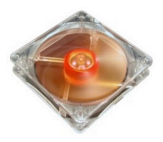 AKASA AK-183-L2B Amber / ventilátor 120x120x25mm / ultratichý / 2x guličkové ložisko / redukcia na 4pin