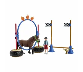 Schleich Farm WORLD 42482 Závod v agility pre pony / od 3 rokov / 21 figúrok