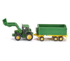 Siku Farmer 1843 John Deere s čelným nakladačom a prívesom / 1:87 / od 3 rokov