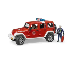 Bruder 02528 Hasičské auto Jeep Wrangler s figúrkou hasiča / 1:16 / od 4 rokov