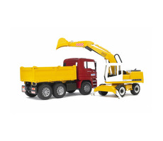 Bruder 02751 Nákladné auto MAN TGA s bagrom Liebherr / 1:16 / od 3 rokov