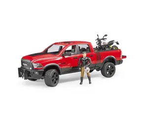 Bruder 02502 Terénne auto RAM + motocykel Scrambler Ducati Desert Sled s figúrkou / 1:16 / od 4 rokov