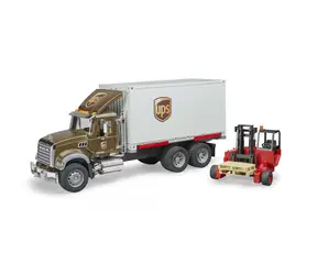 Bruder 02828 Mack Granite UPS s vysokozdvižným vozíkom / 1:16 / od 4 rokov