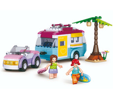 Sluban Girls Dream Holidays M38-B0606 Auto s karavanom / LEGO - kompatibilný / Počet figúrok|dielikov: 2|281 / od 6 rokov