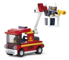 Sluban Hasiči M38-B0622A Auto s malou plošinou / Lego - kompatibilný / Počet figúrok|dielikov: 1|142 / od 6 rokov