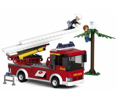 Sluban Hasiči M38-B0625 Veľký hasičský automobil s rebríkom / LEGO - kompatibilný / Počet figúrok|dielikov: 2|265 / od 6 rokov