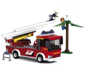 Sluban Hasiči M38-B0625 Veľký hasičský automobil s rebríkom / LEGO - kompatibilný / Počet figúrok|dielikov: 2|265 / od 6 rokov
