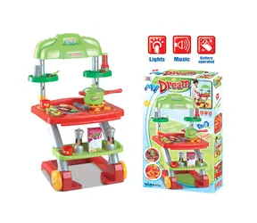 G21 LOVELY letná kuchynka s grilom na kolieskach / Rozmery 38 x 68 x 33 cm / Napájanie 3xAA batérie / od 3 rokov