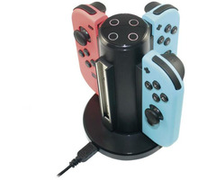 READY 2 GAMING Nintendo Switch nabíjacia stanica 4 v 1 čierna