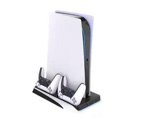 FIXED Multifunkčná stanica pre PlayStation 5 s chladením a nabíjaním pre dva ovládače DualSense čierno-biela