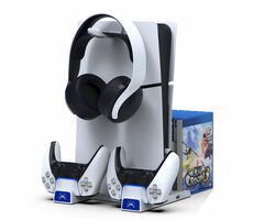 iPega P5S009 Multifunkčný Nabíjací Stojan pre PS5 Slim biela